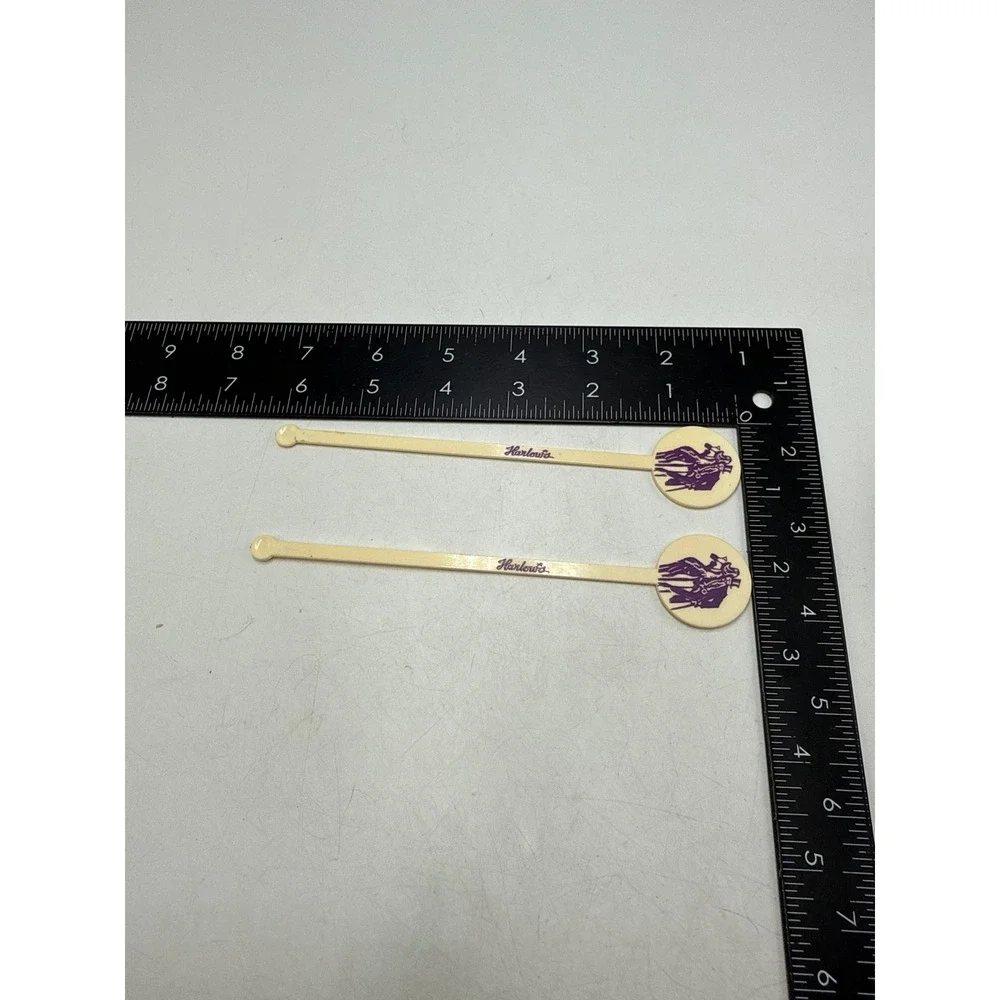 Vintage Harlows Restaurant Nightclub Swizzle Sticks Plastic Stirrers Set of 2